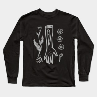 Witchy Plant Knife "Yarrow: The Healer" Tattoo Long Sleeve T-Shirt